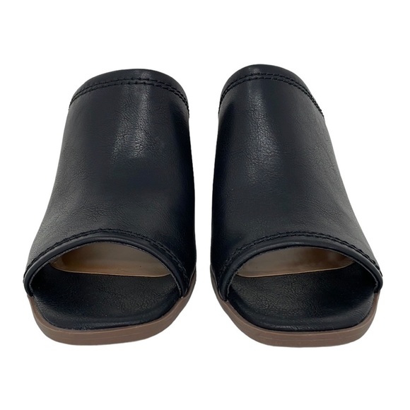 a.n.a Beach Sandals Shoes Heels NWT Open Toe Black Size 6.5 6 1/2 - Picture 4 of 13